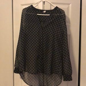 Black sheer long sleeve with detail